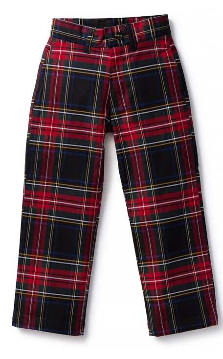 Castaway Other - Castaway Nantucket Island Boys Stretch Twill Port Pants Black Stewart Plaid